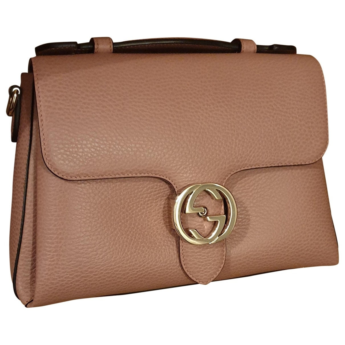 Gucci interlocking pink leather handbag