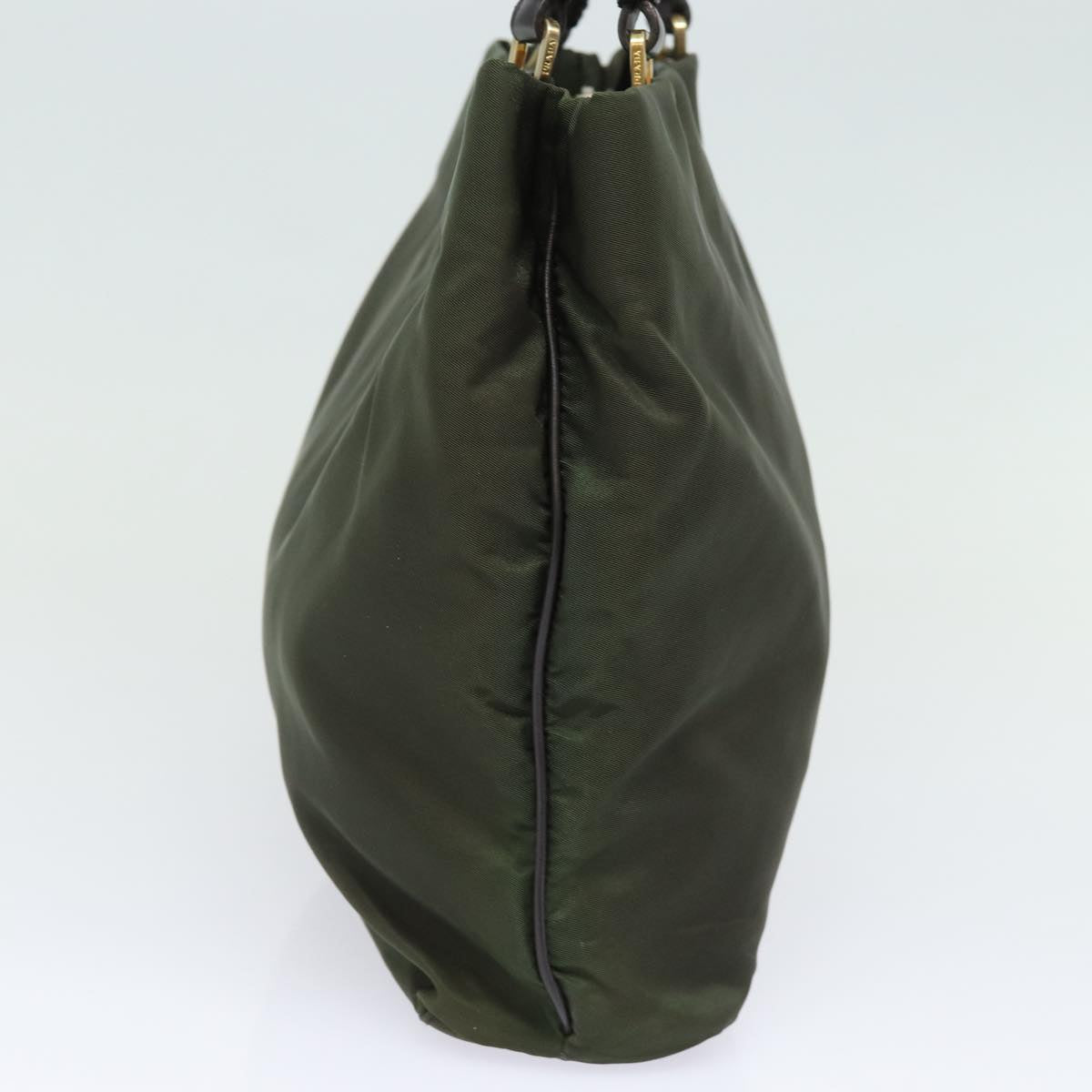 PRADA Shoulder Bag Nylon Khaki Gold Auth