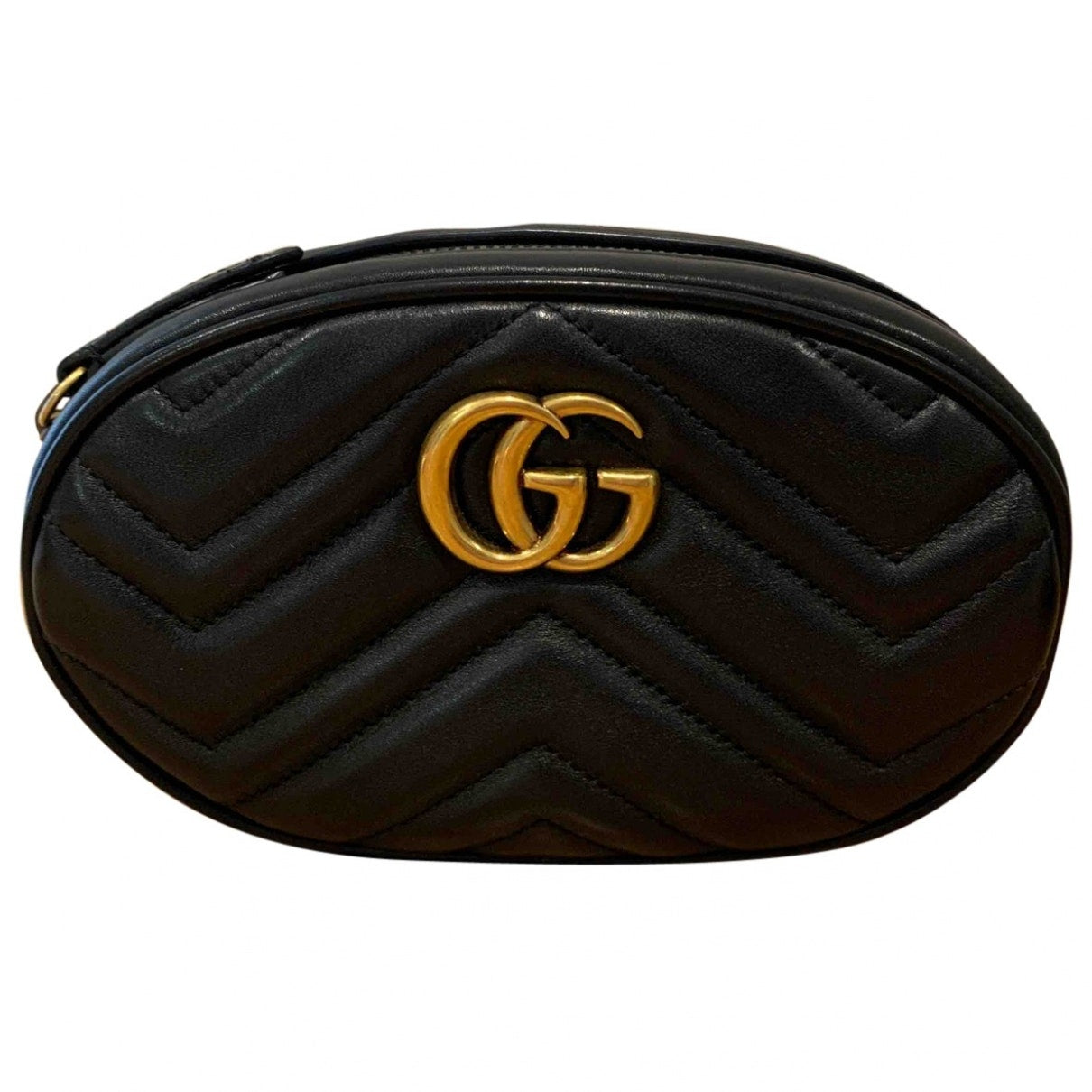 Gucci marmont black leather clutch bag