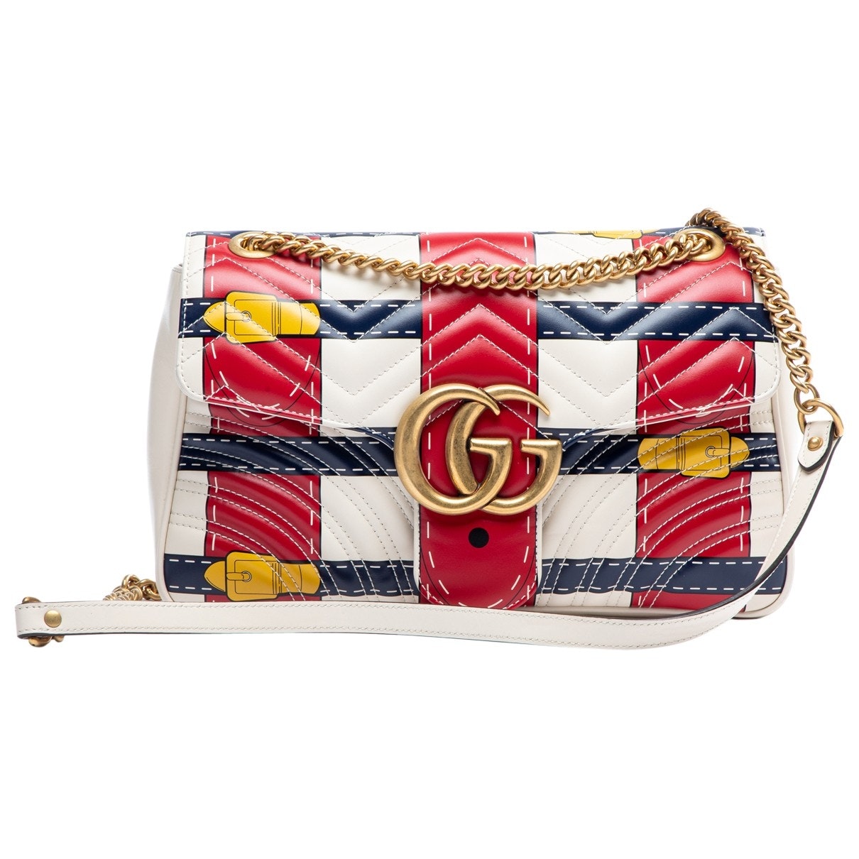 Gucci marmont multicolour leather handbag