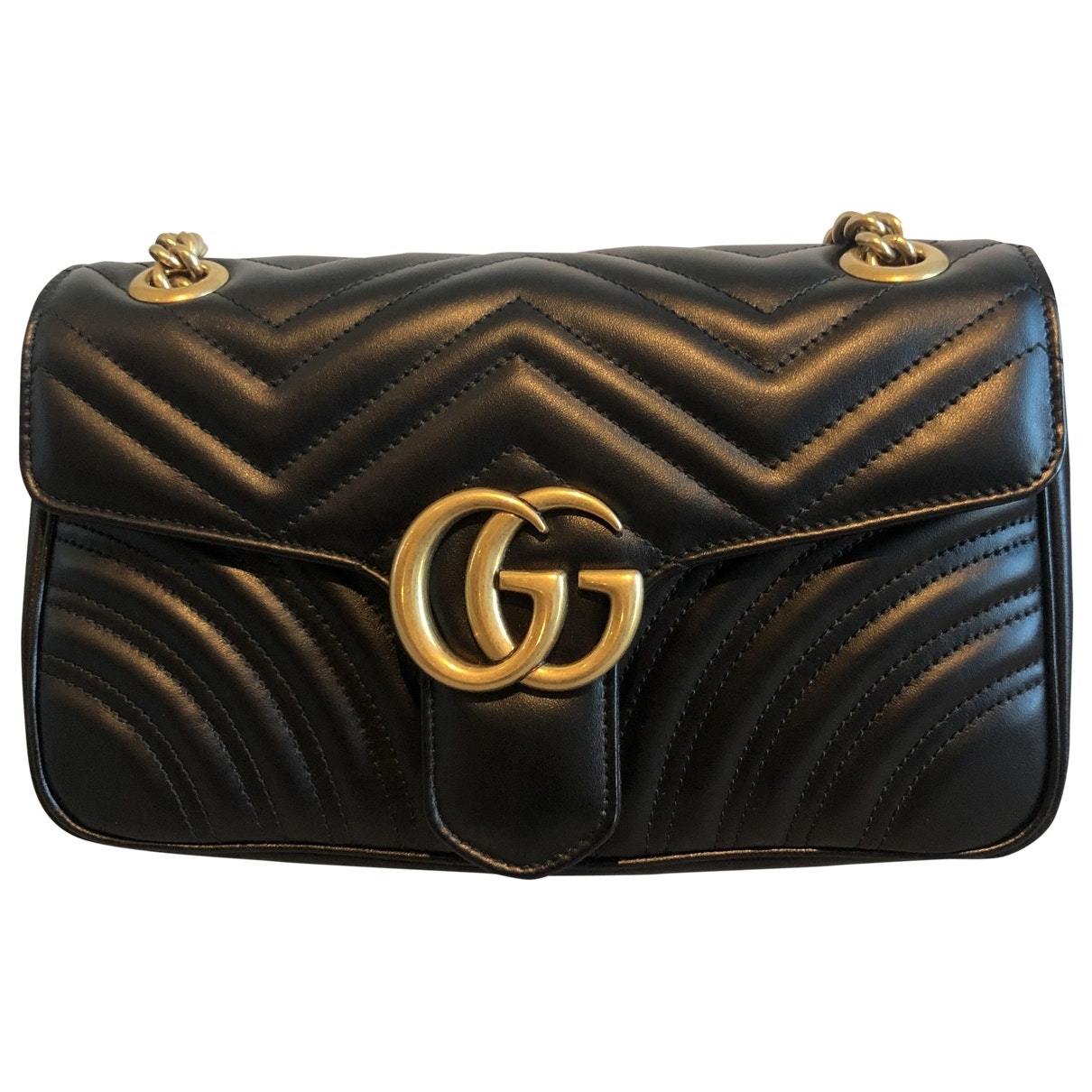Gucci marmont black leather handbag