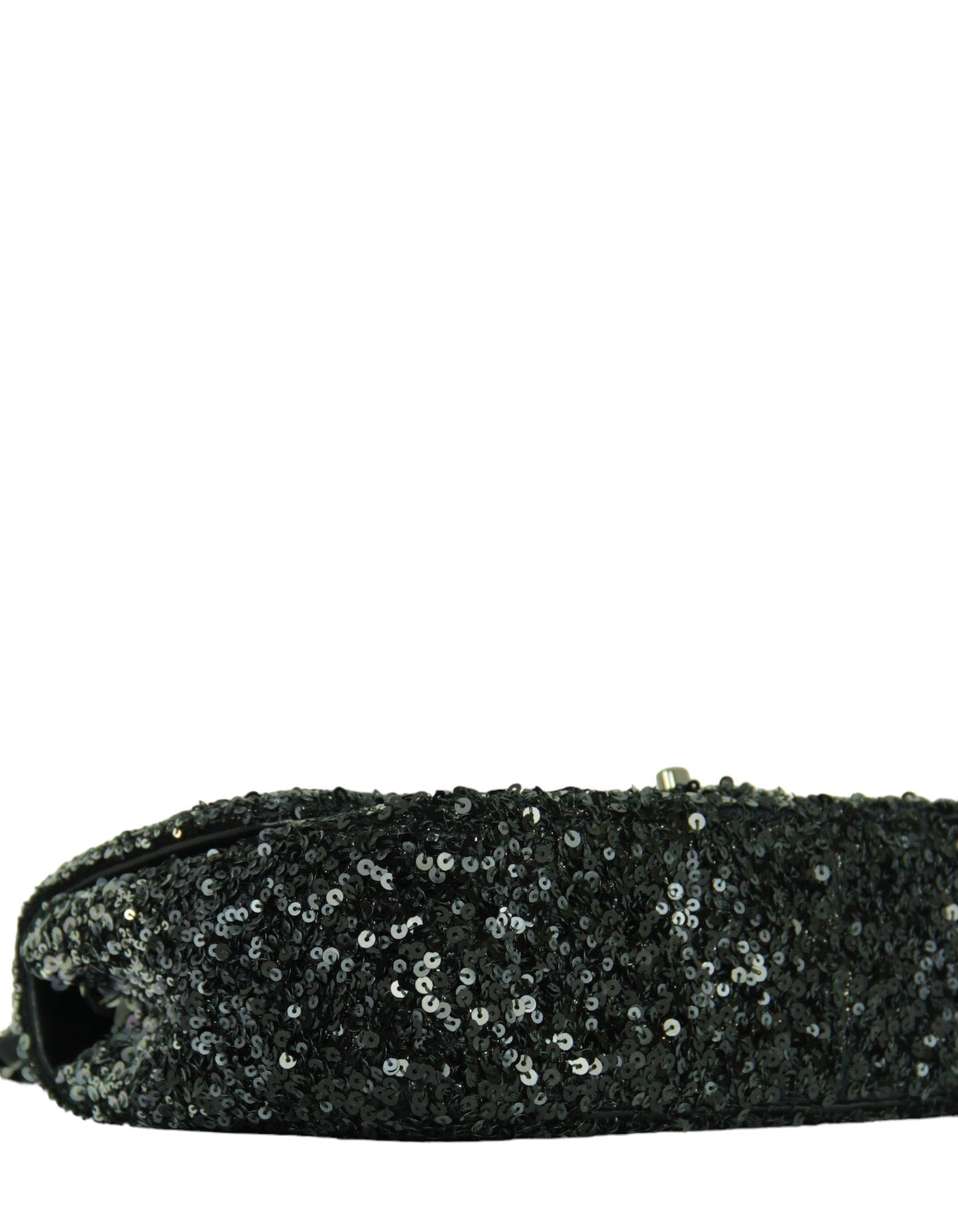 Chanel Black/Silver Ombre Sequin Medium Classic Flap Bag