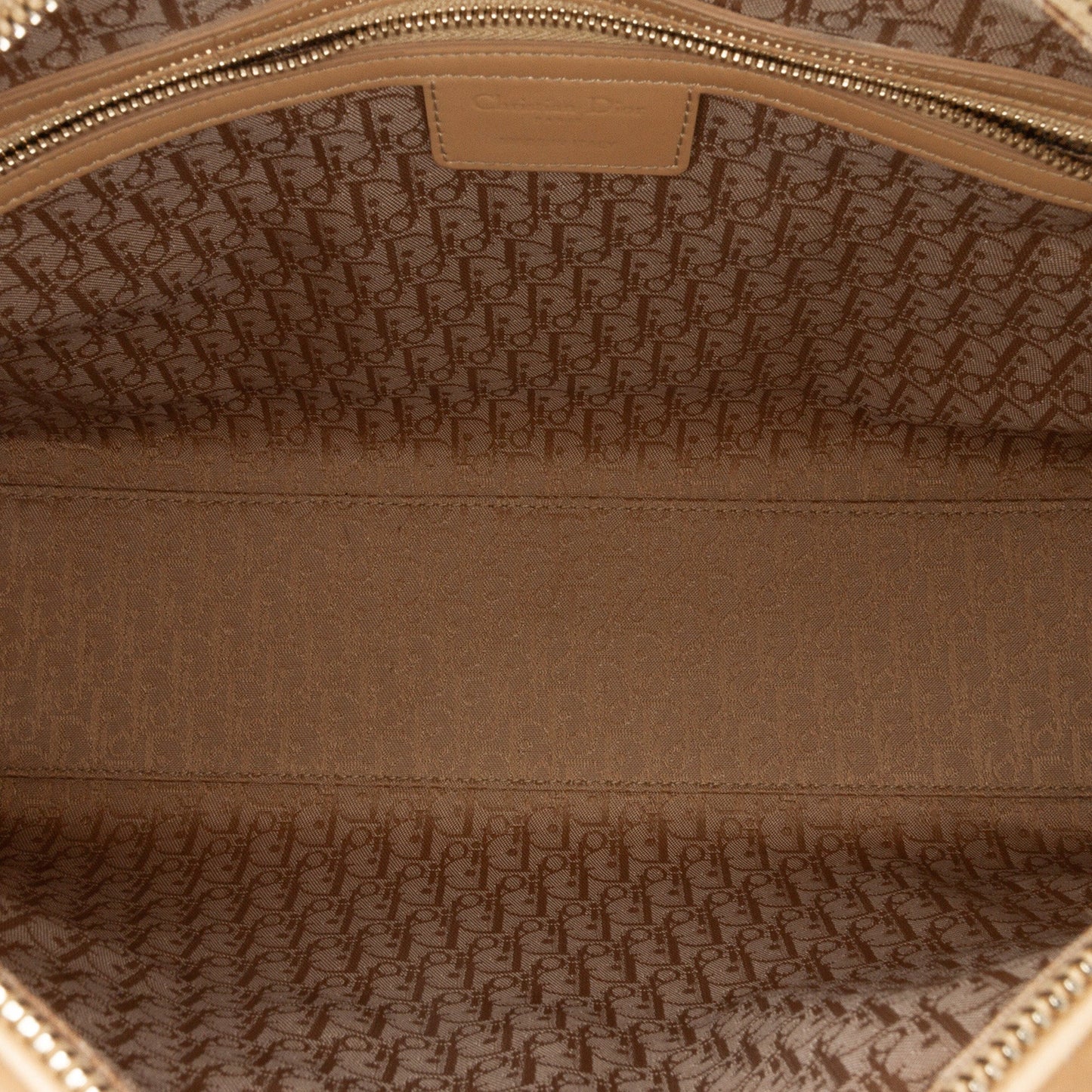 Brown Dior Large Patent Cannage Lady Dior Satchel