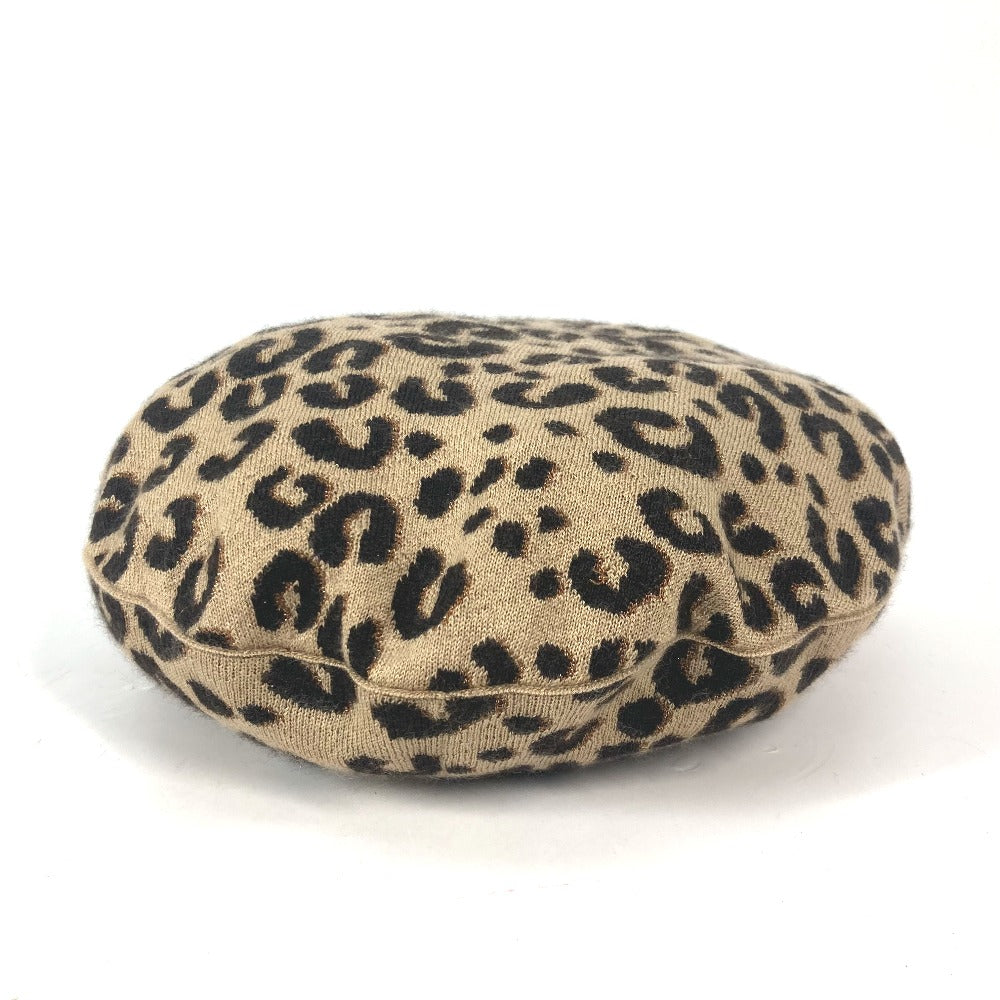 LOUIS VUITTON beret Cashmere, Silk beige hat Belle Maille Leopard Women
