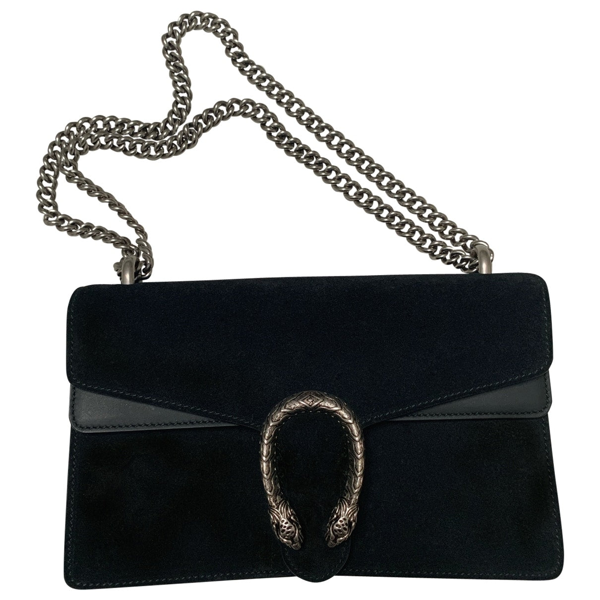 Gucci dionysus black suede handbag
