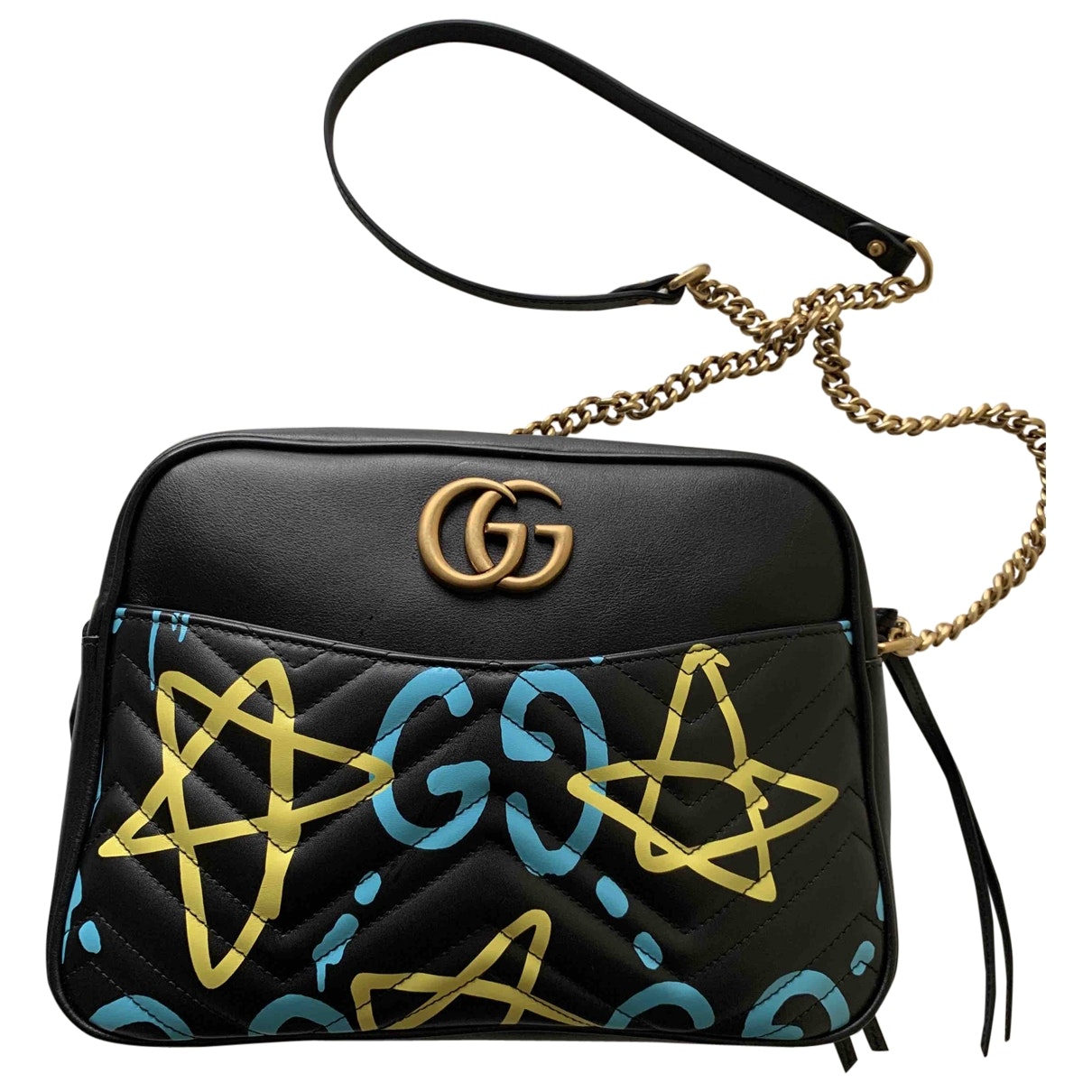 Gucci marmont black leather handbag