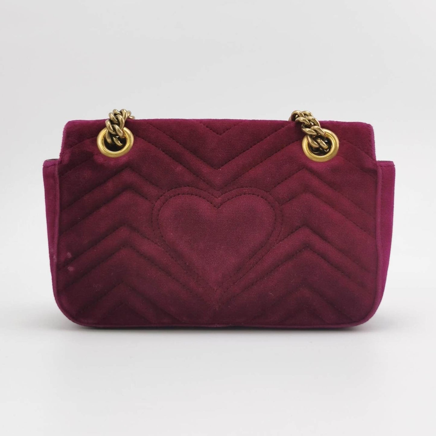 Gucci Marmont Mini Flap Pink Velvet Handbag