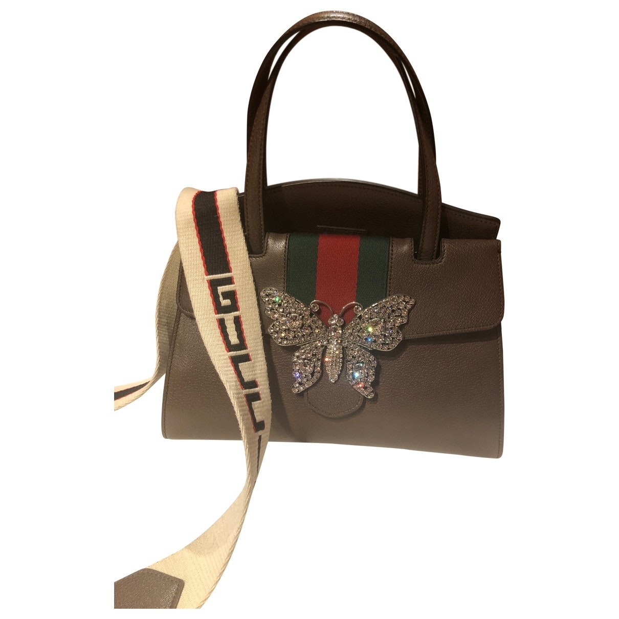 Gucci guccitotem brown leather handbag