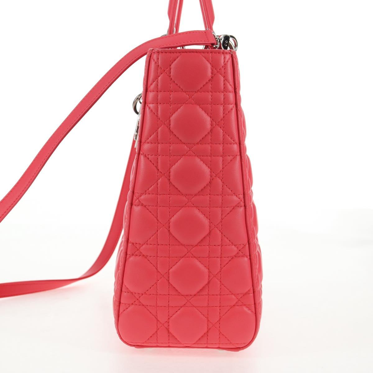 Christian Dior Lady Dior Bag Leather Pink Leather Bag ()