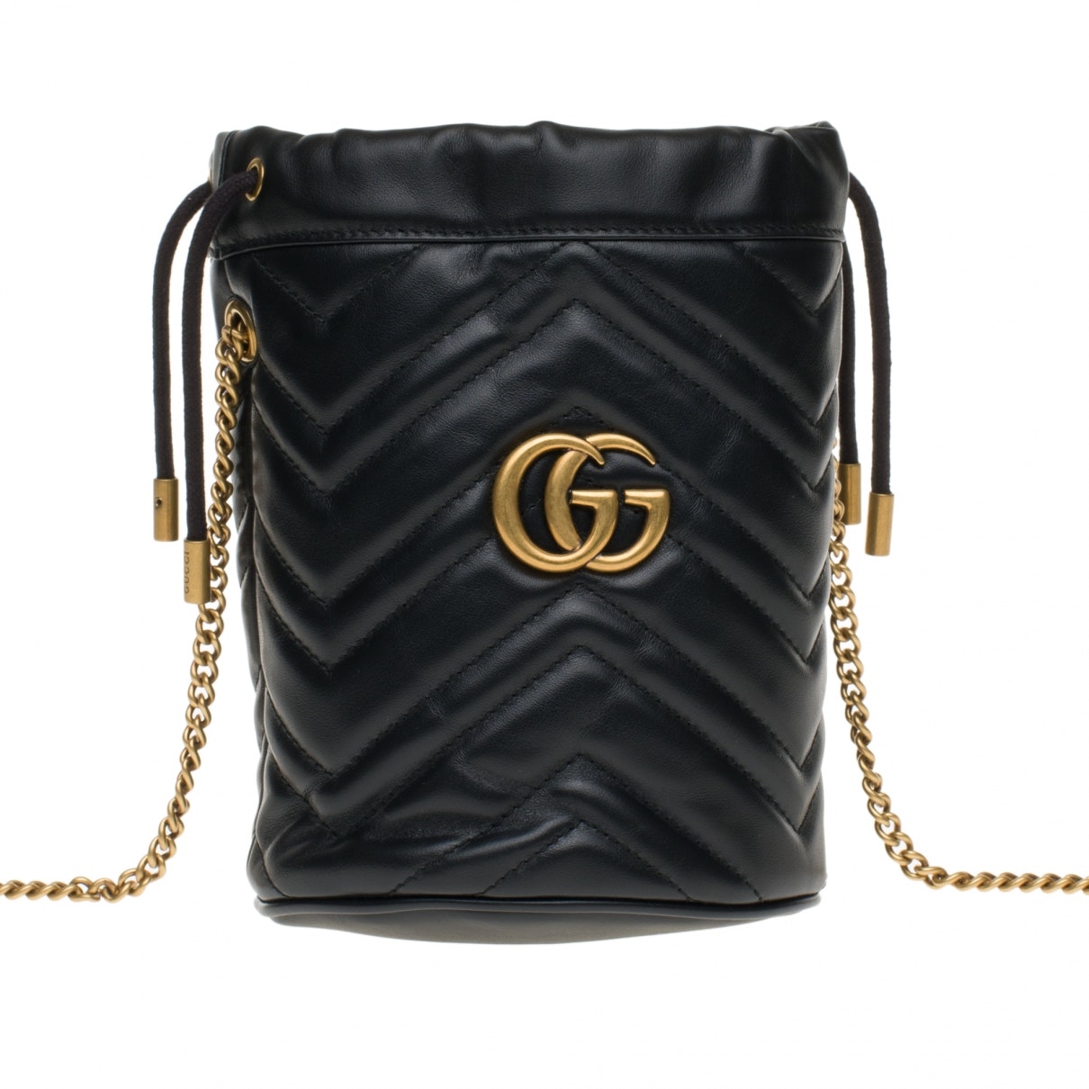 Gucci marmont black leather handbag