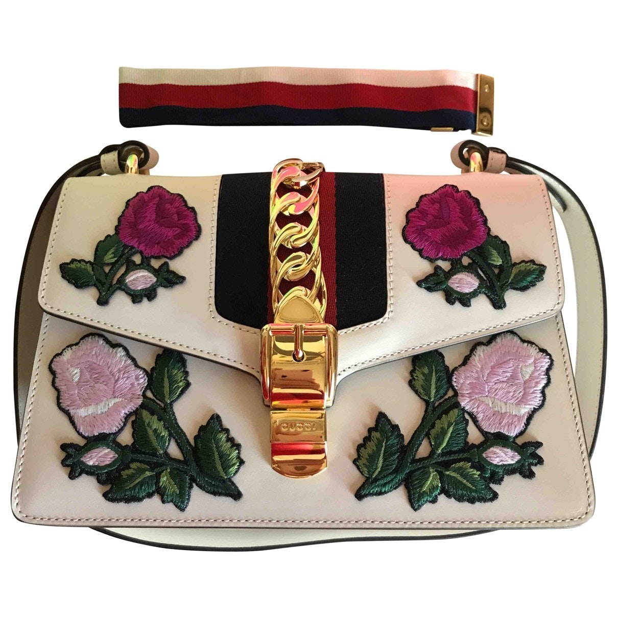 Gucci sylvie multicolour leather handbag