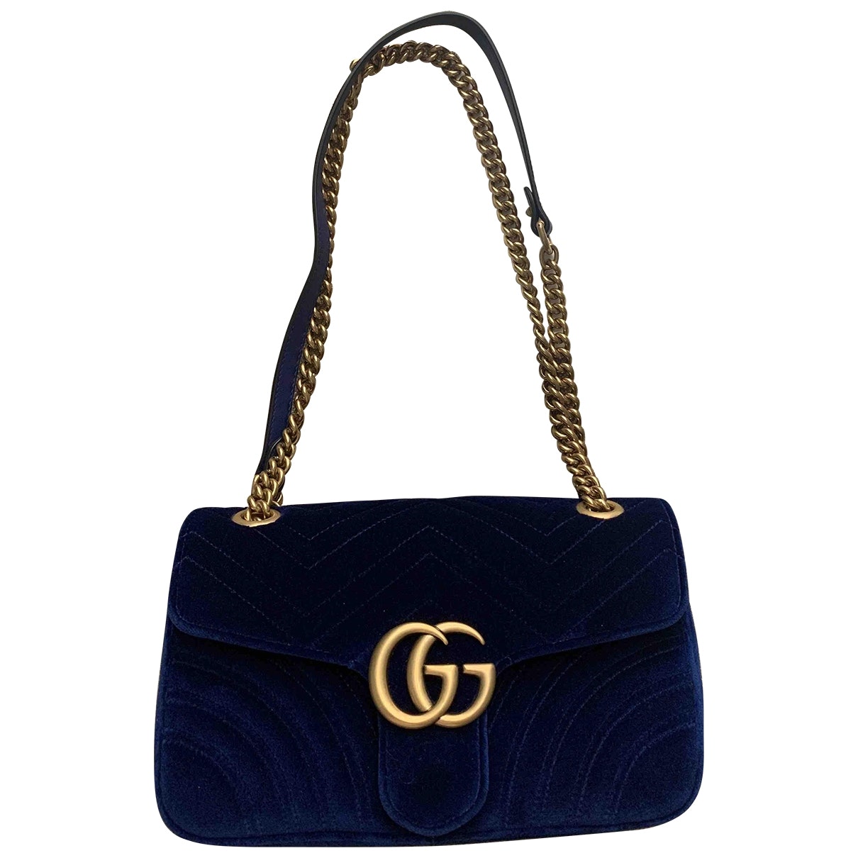 Gucci marmont blue velvet handbag