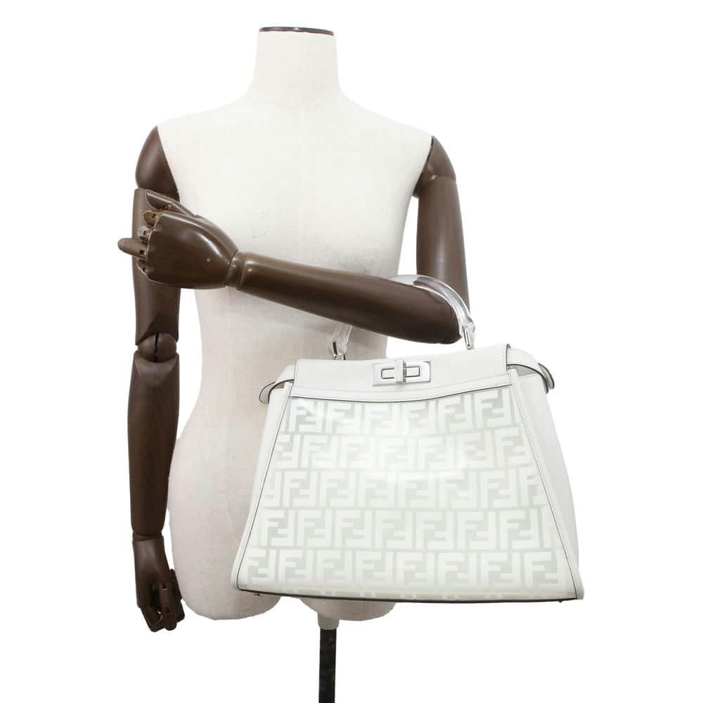 FENDI Peekaboo regular Transparent/White 8BN290 Plastics Leather Size Medium