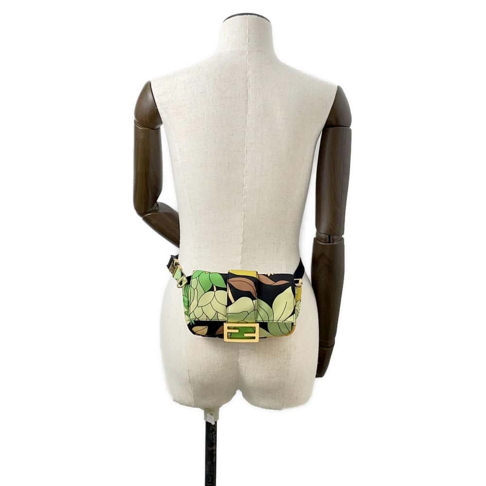 FENDI Bucket 2WAY Shoulder Bag Green/Multicolor 8BR782 Nylon