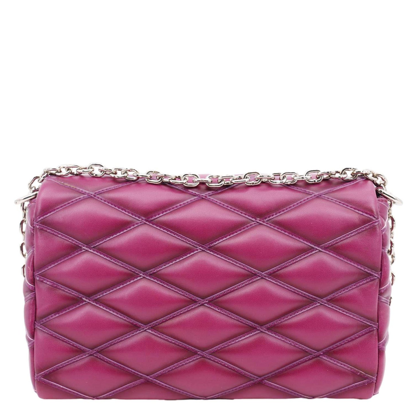 LOUIS VUITTON GO-14 MM Malletage Quilted Lambskin Leather Crossbody Bag Burgundy