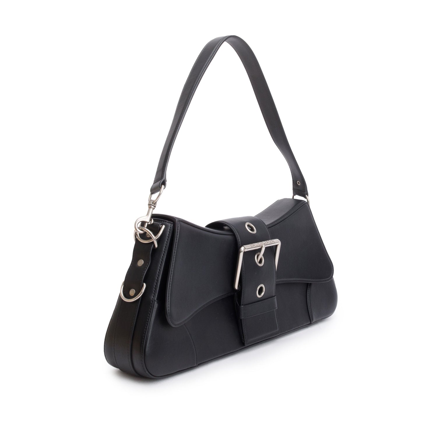 Balenciaga Black Leather Large Lindsay Shoulder Bag
