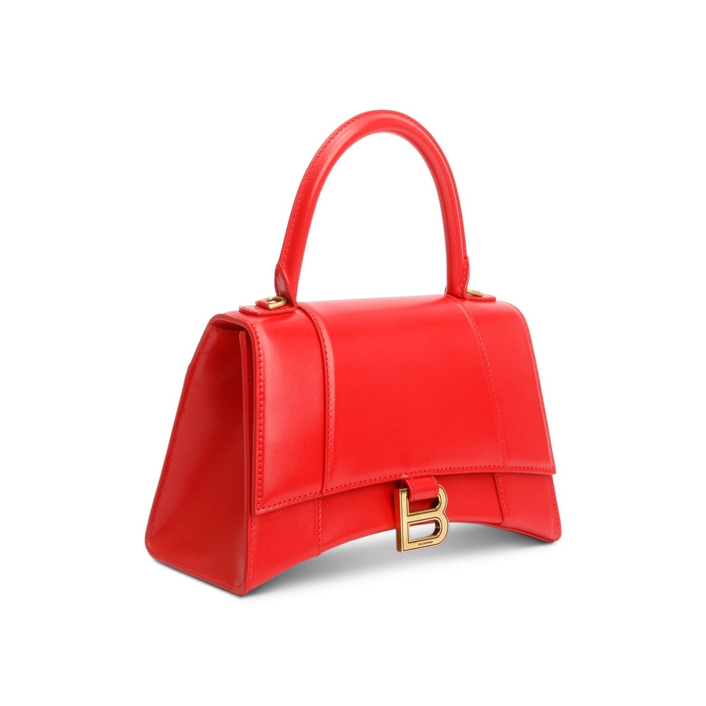 Balenciaga Red Smooth Leather Small Hourglass Top Handle Bag