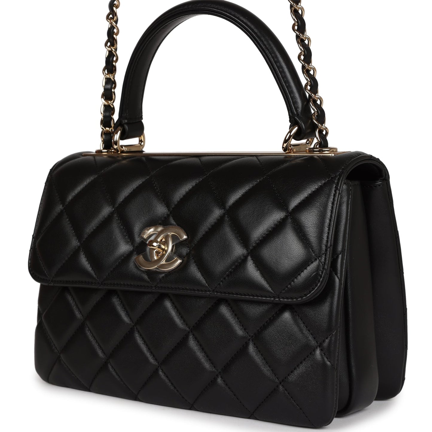 Chanel Small Trendy CC Bag Black Lambskin Gold Hardware