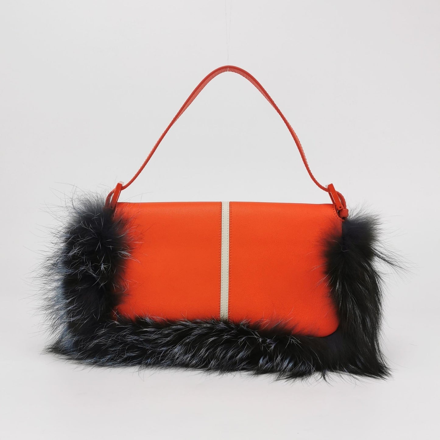 Fendi Baguette Bag Bugs Multicolor Monster Blue Faux Fur Shoulder Bag