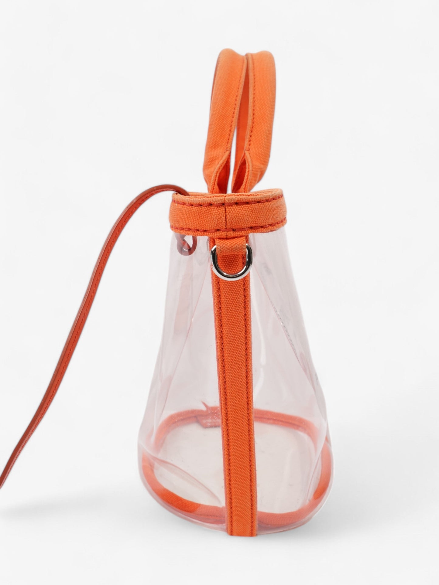 Prada PVC Clear Logo-Print Tote Orange / Clear PVC