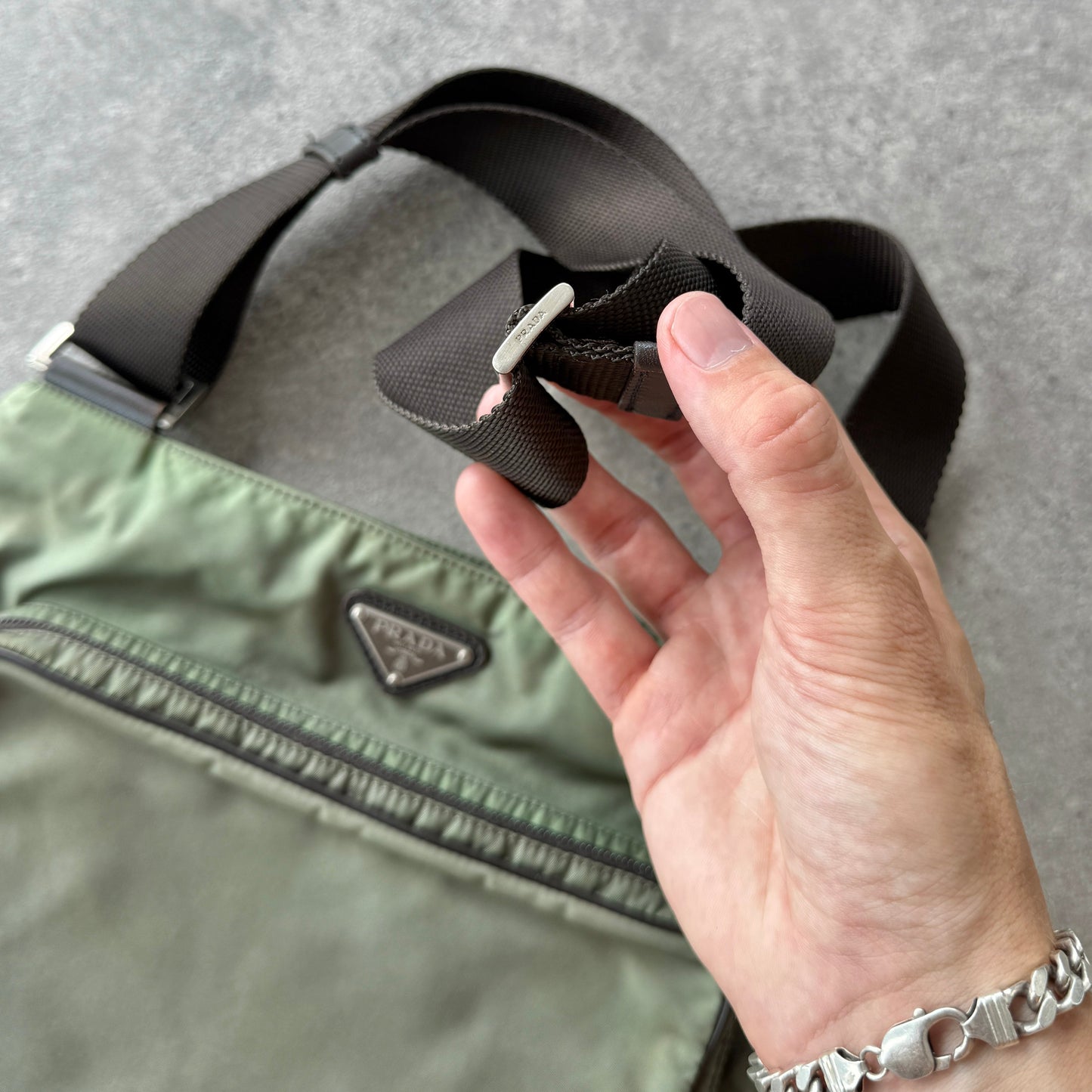 Prada Milano 2000s cross body nylon bag (12x11)