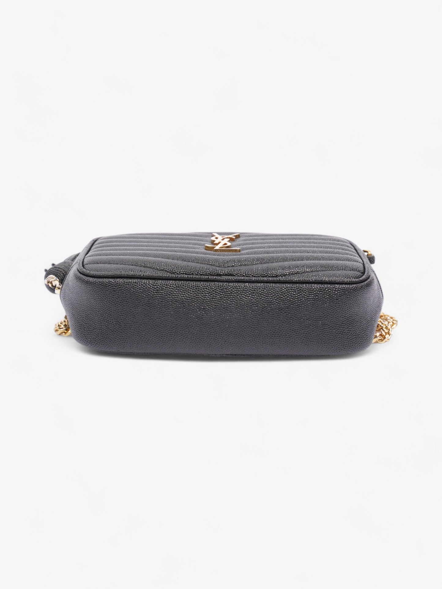 Saint Laurent Lou Crossbody Black Grained Leather Mini