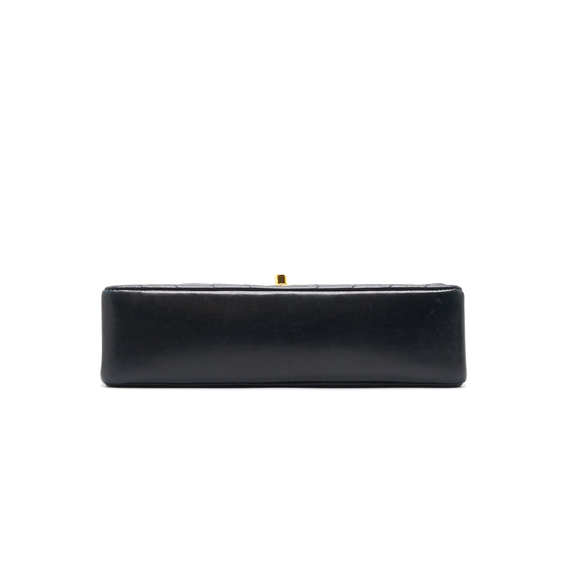 Chanel Classic Medium Double Flap Bag Black with 24K