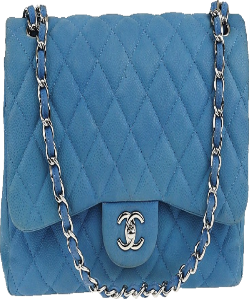 Chanel Classic Clutch With Chain CWC Lambskin Blue SiLouis Vuittoner-Toned