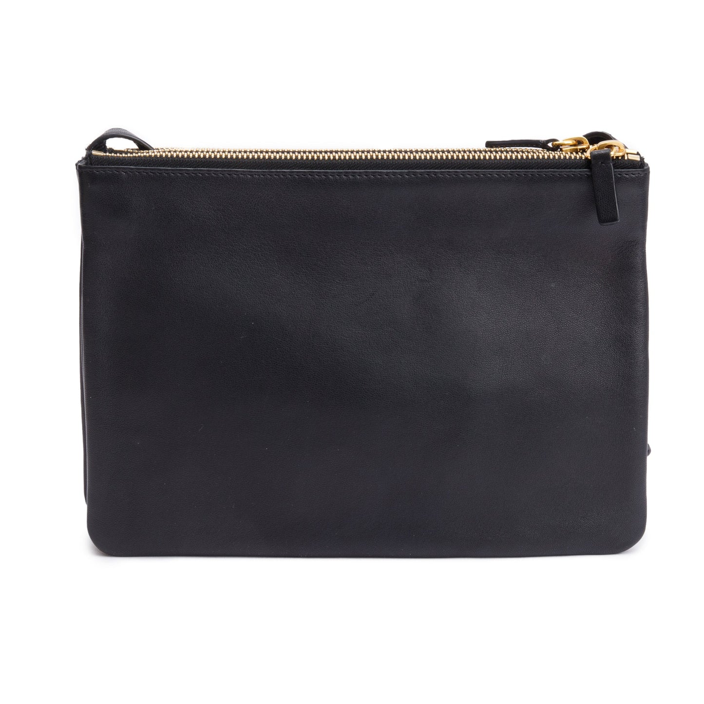 Celine Black Calfskin Leather Large Trio Crossbody Bag