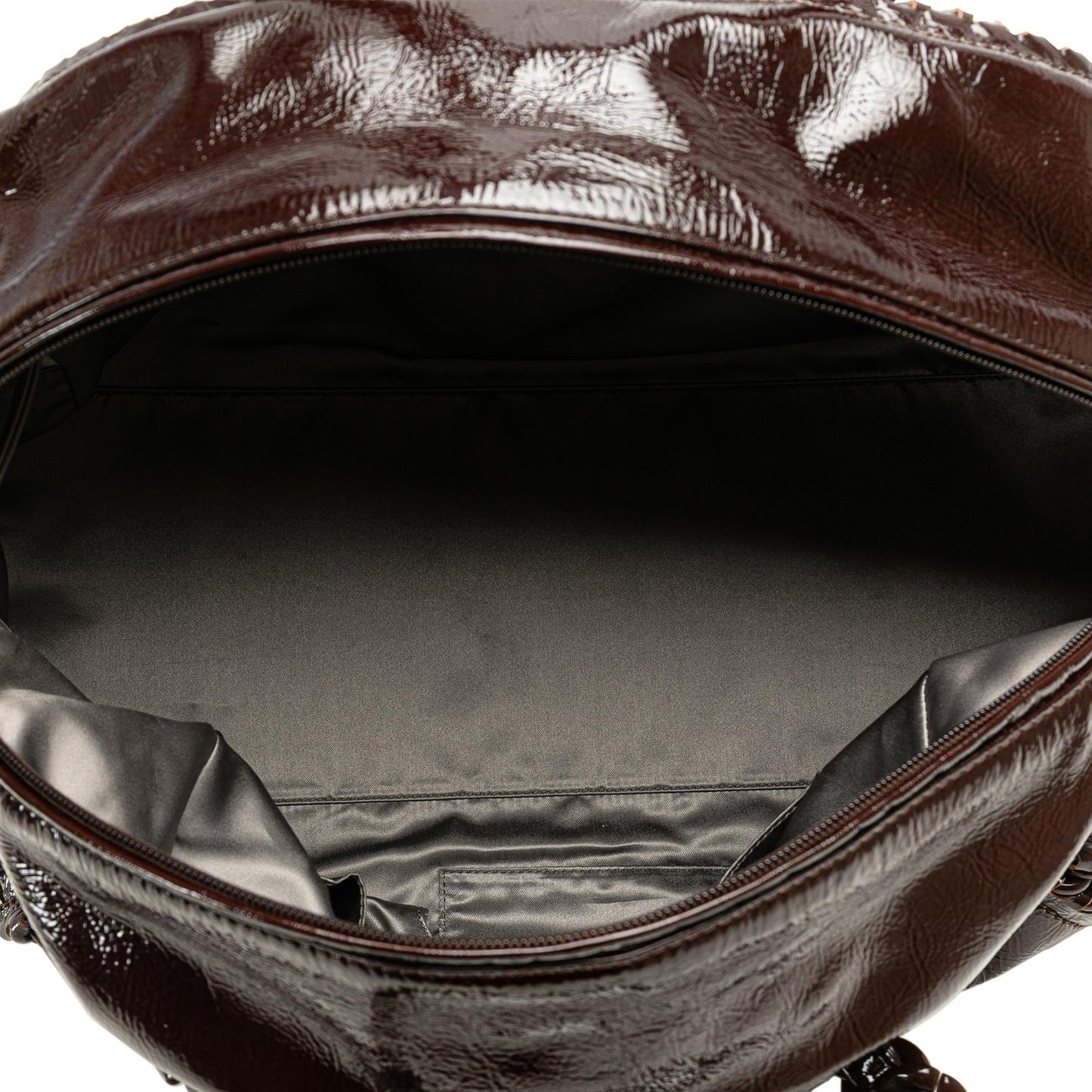 Chanel Large Patent Luxe Ligne Bowler Bag