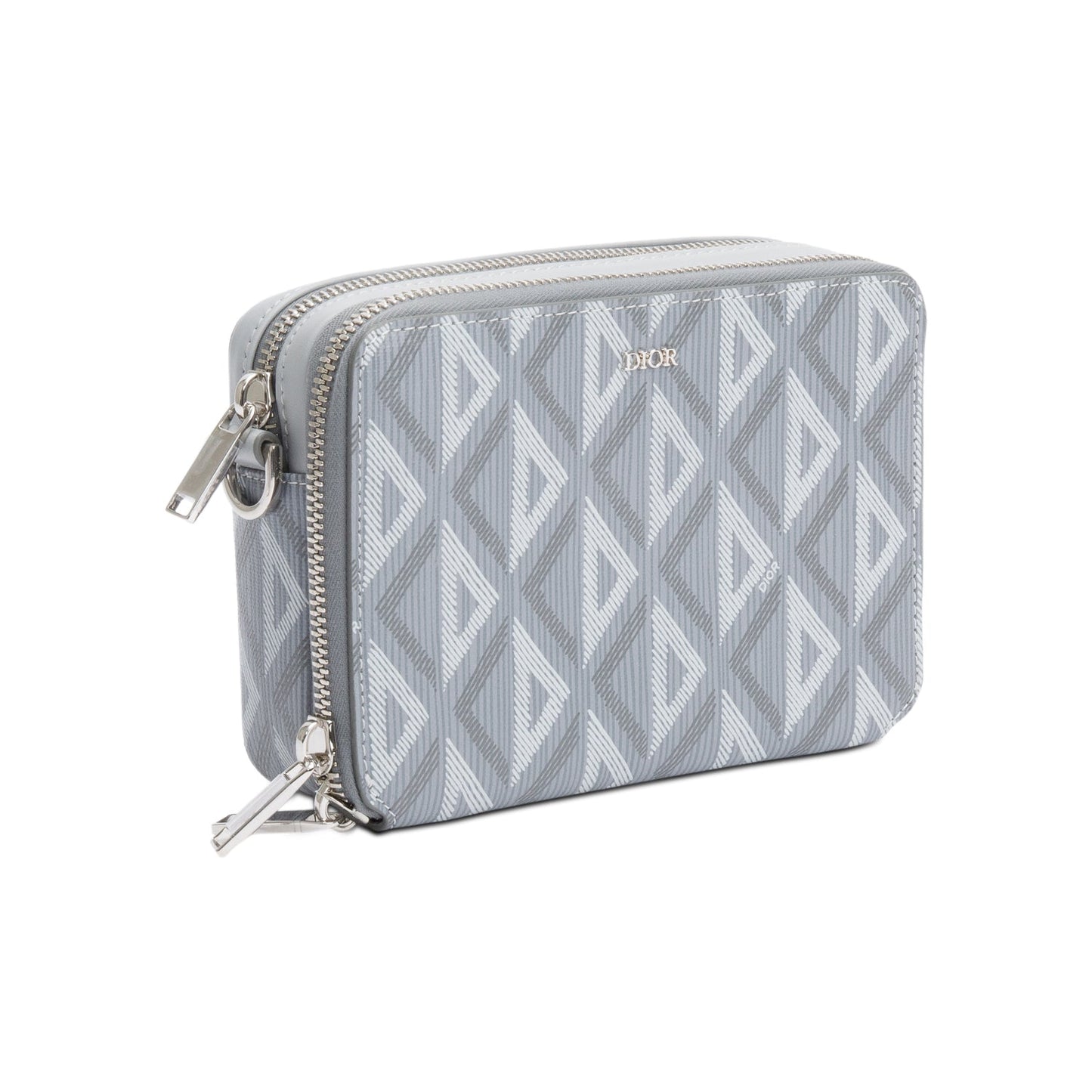 Christian Dior 2023 Grey CD Diamond Coated Canvas Crossbody Pouch