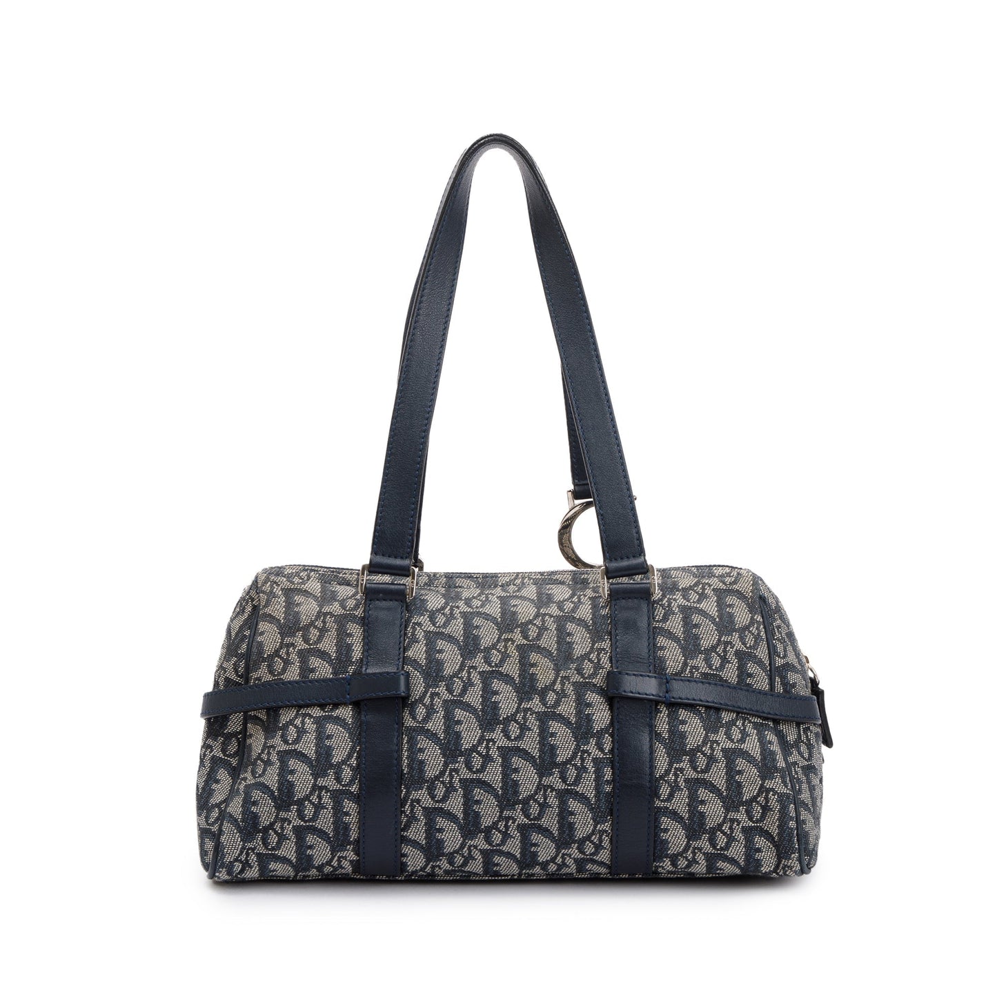 Christian Dior Navy Diorissimo Logo Charms Boston Bag
