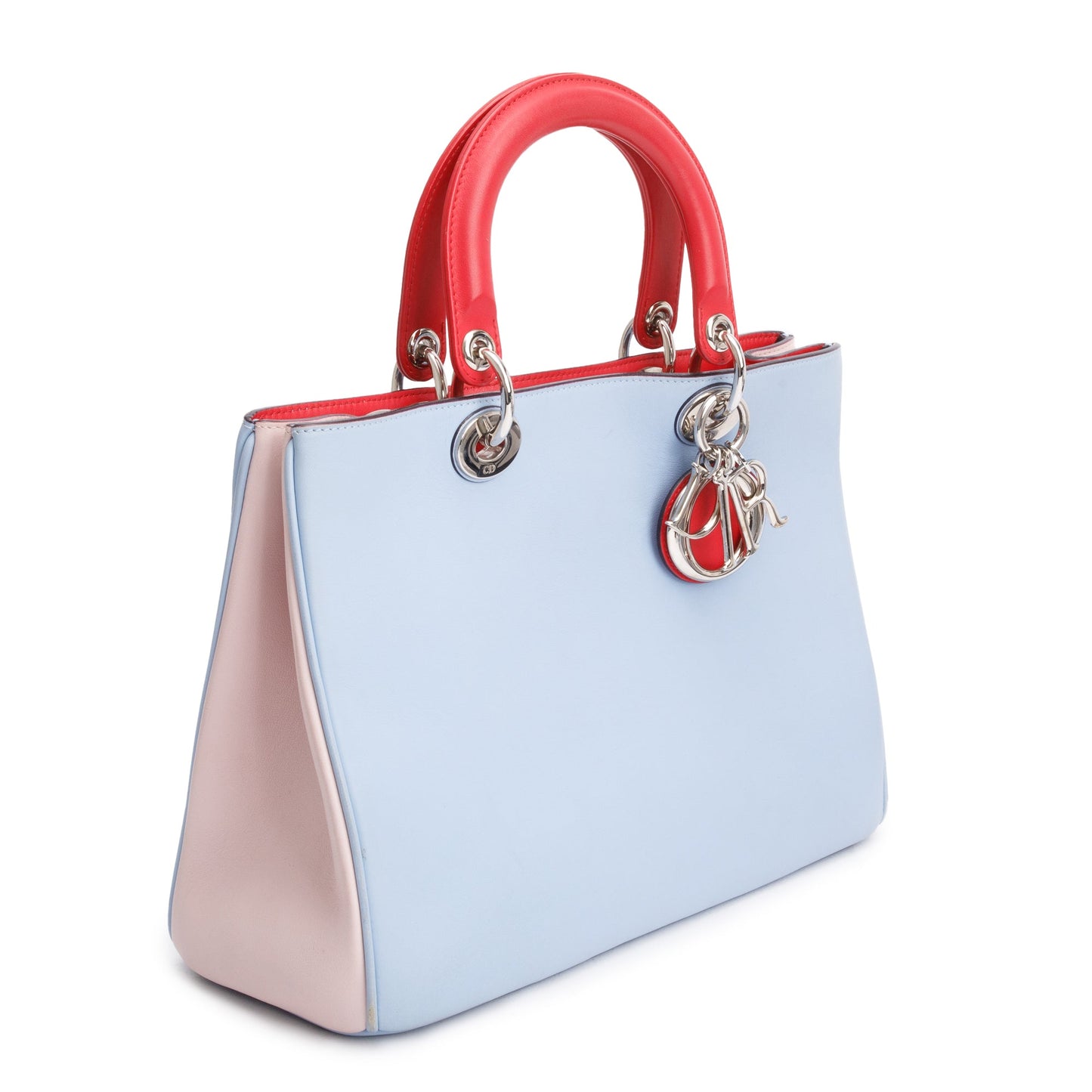 Christian Dior Tricolor Calfskin Leather Medium Diorissimo Tote