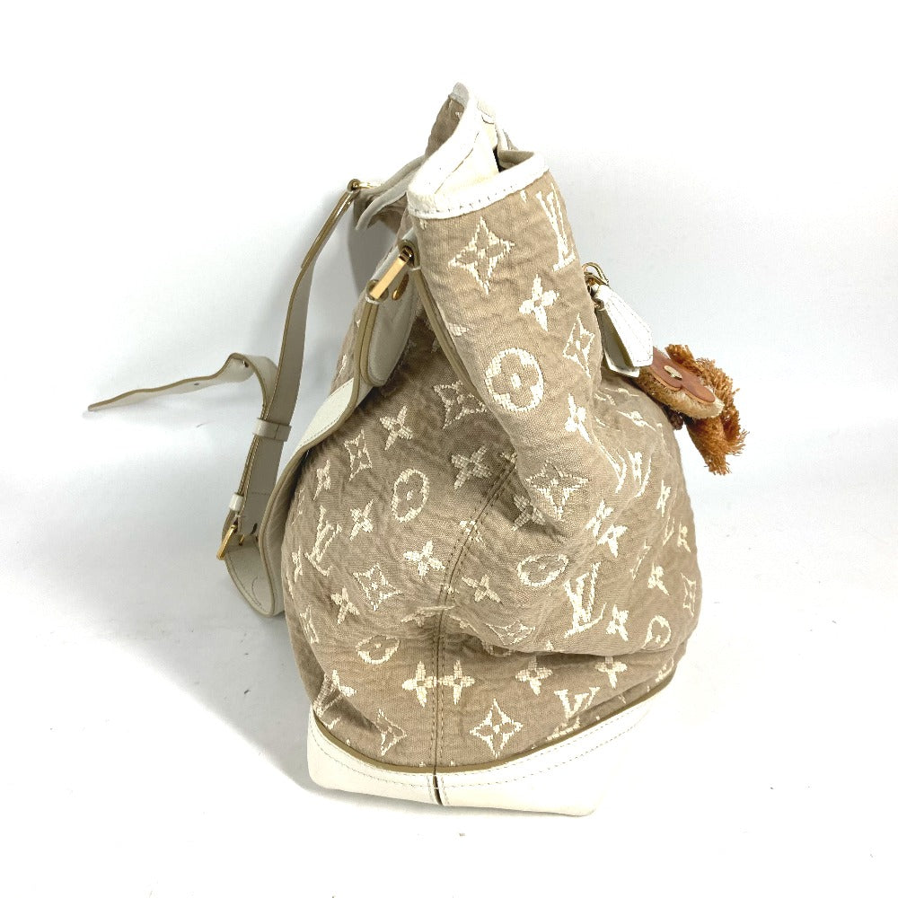 LOUIS VUITTON Shoulder Bag Cotton, Leather beige Monogram Sabia Buzzus PM Women