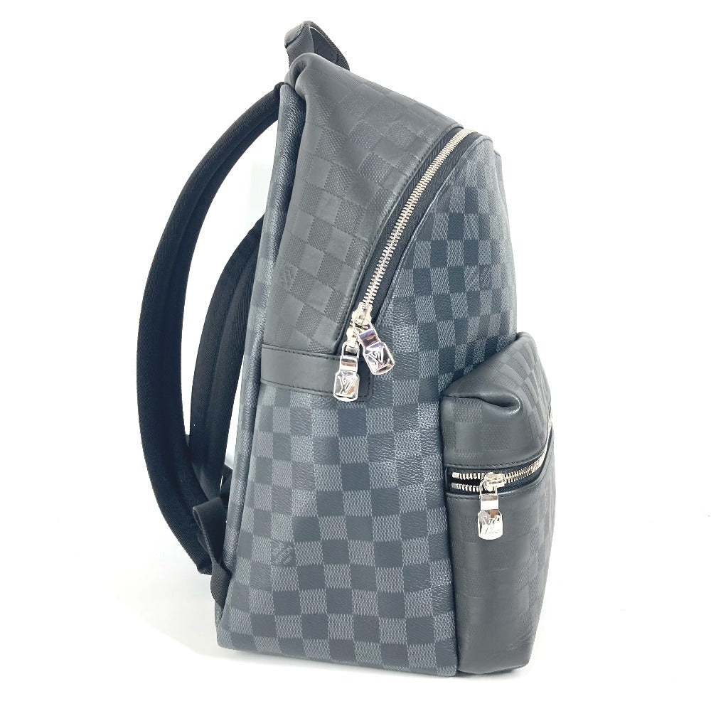 LOUIS VUITTON Backpack Damier Infini Leather , Damier Graphite Canvas black Damier Squared Discovery Backpack PM