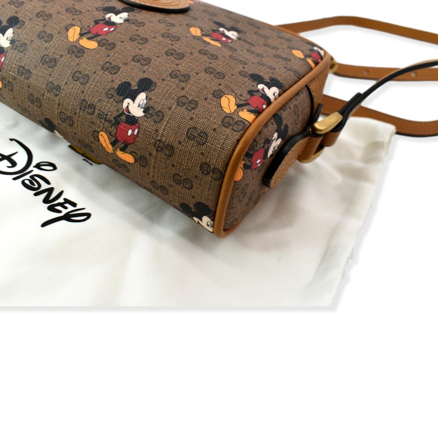GUCCI x Disney Mickey Mo GG Supreme Coated Canvas Crossbody Bag Brown 602536