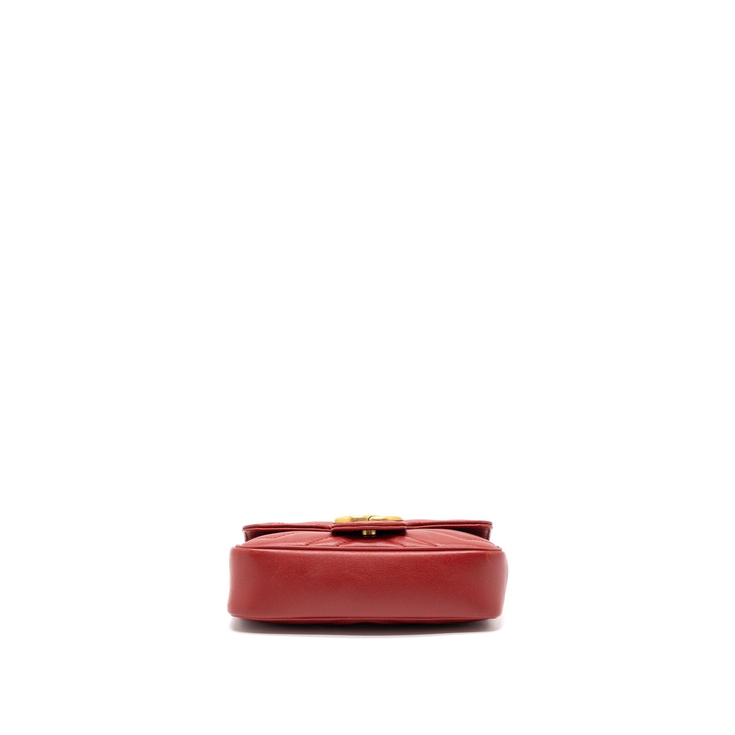 Gucci GG Marmont Super Mini Bag Matelass? Calfskin Red Brushed
