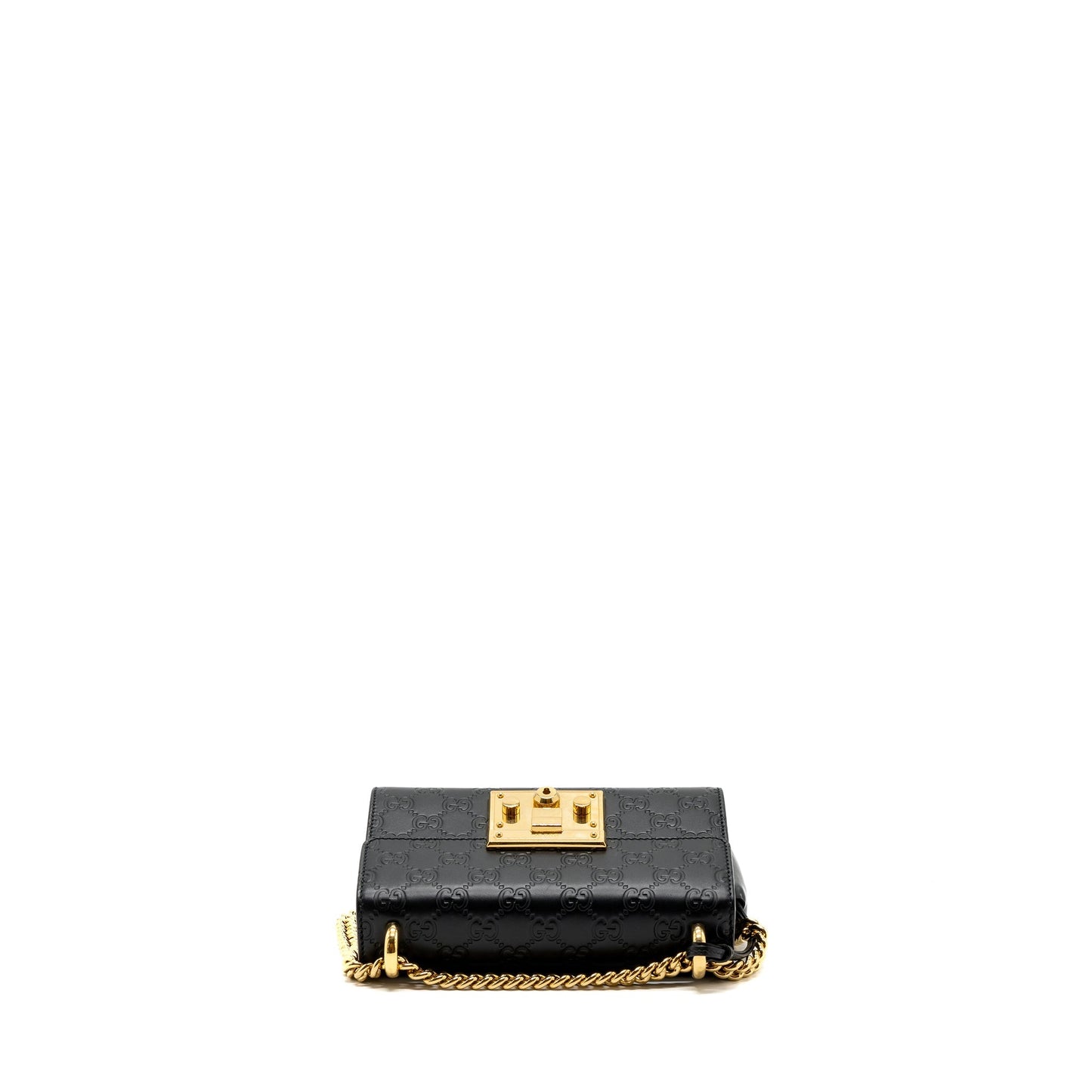 Gucci padlock chain bag calfskin black