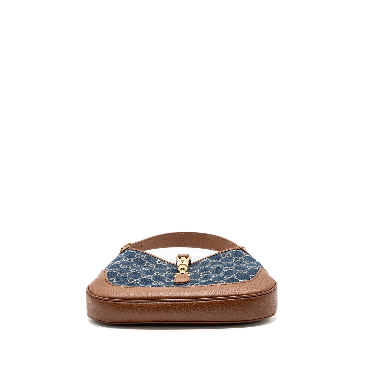 Gucci Jackie 1961 small shoulder bag denim / calfskin blue/ brown