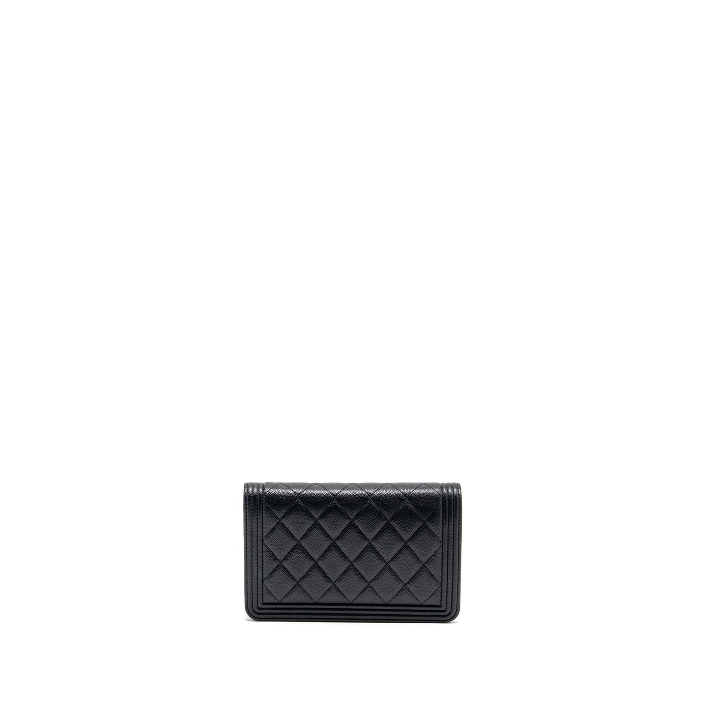 Chanel Boy Wallet On Chain caviar black GHW microchip