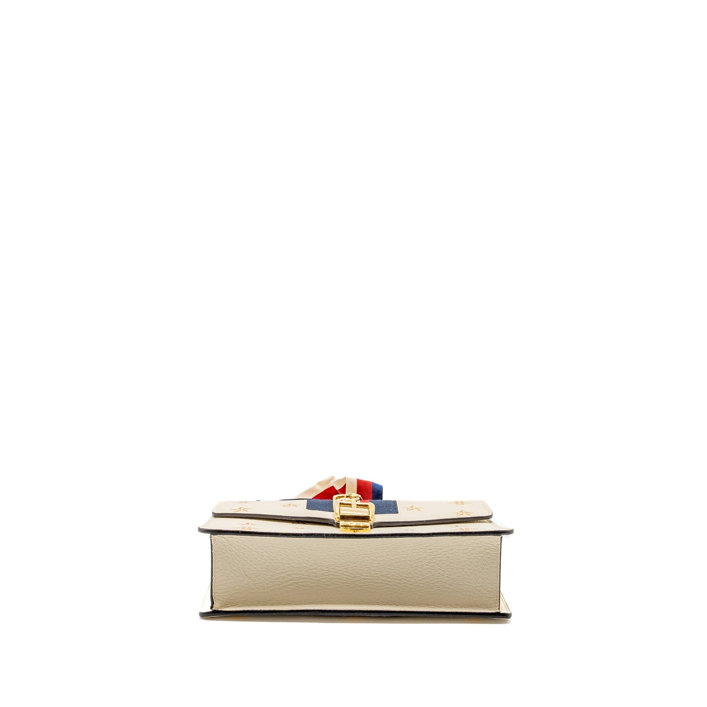 Gucci Small Sylvia Bag Bee and Star Printed Calfskin White