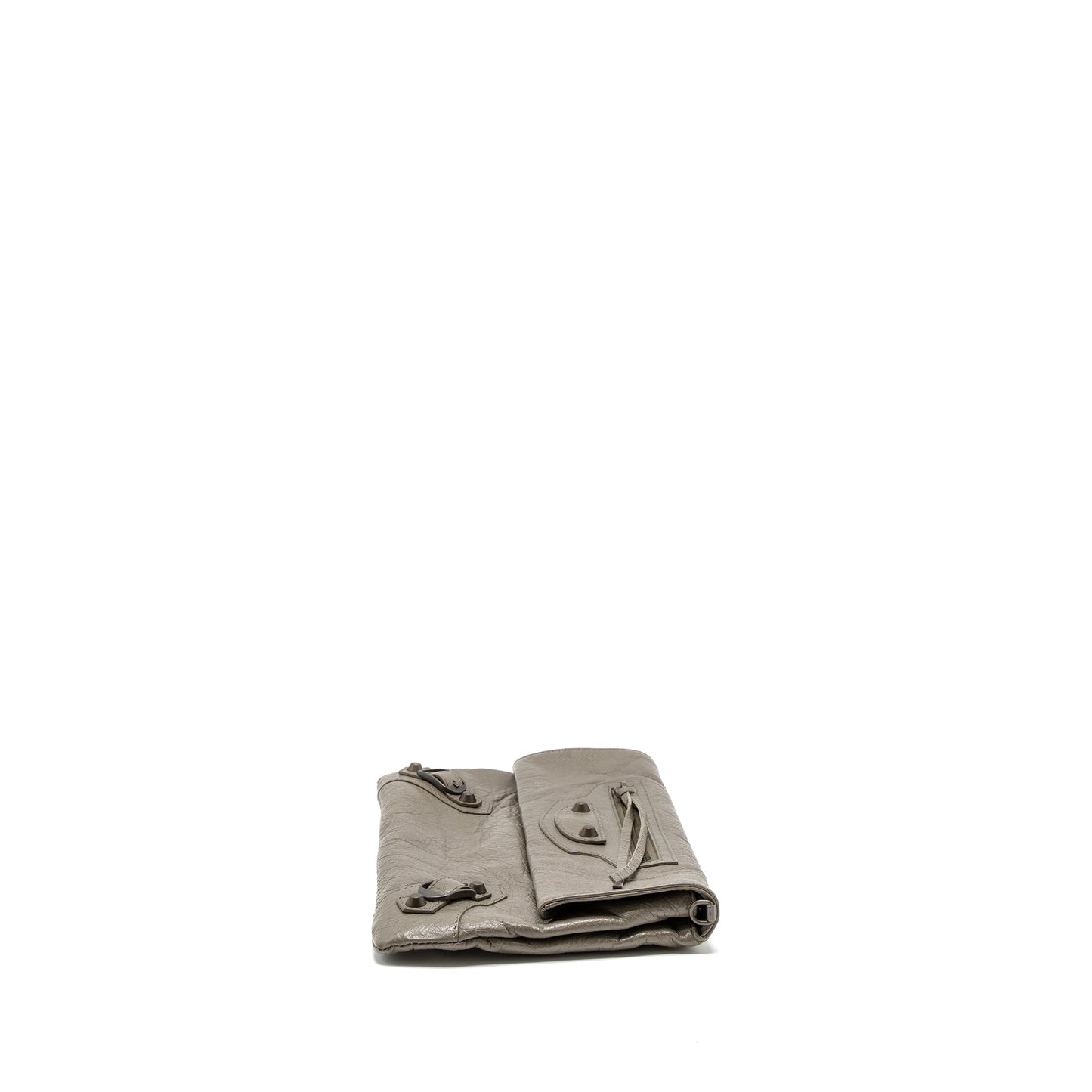 Balenciaga City Fold Clutch/Mini Purse Leather Grey Ruthenium Hardware
