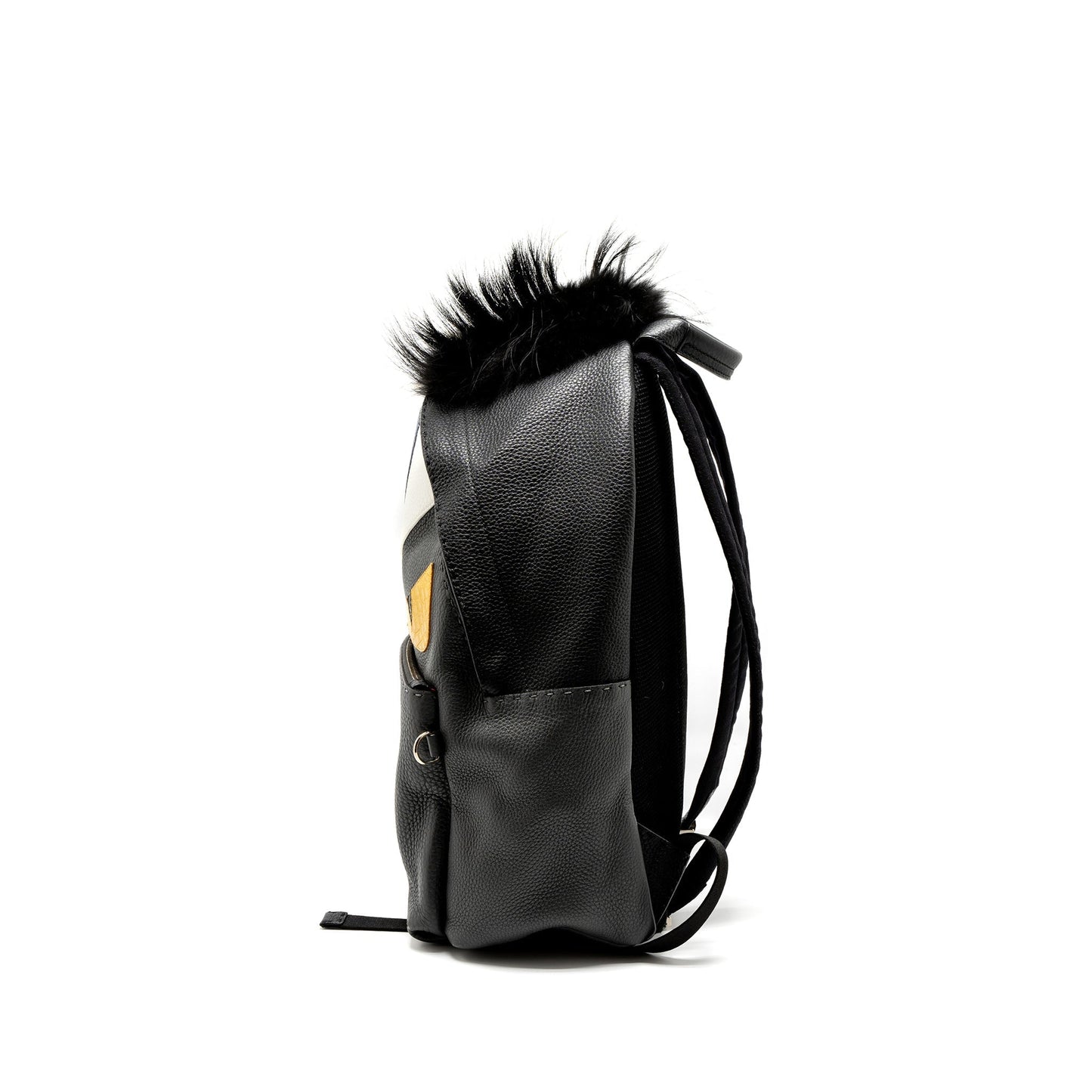 Fendi Large Backpack Calfskin/Fur/Crocodile Black/Multicolour