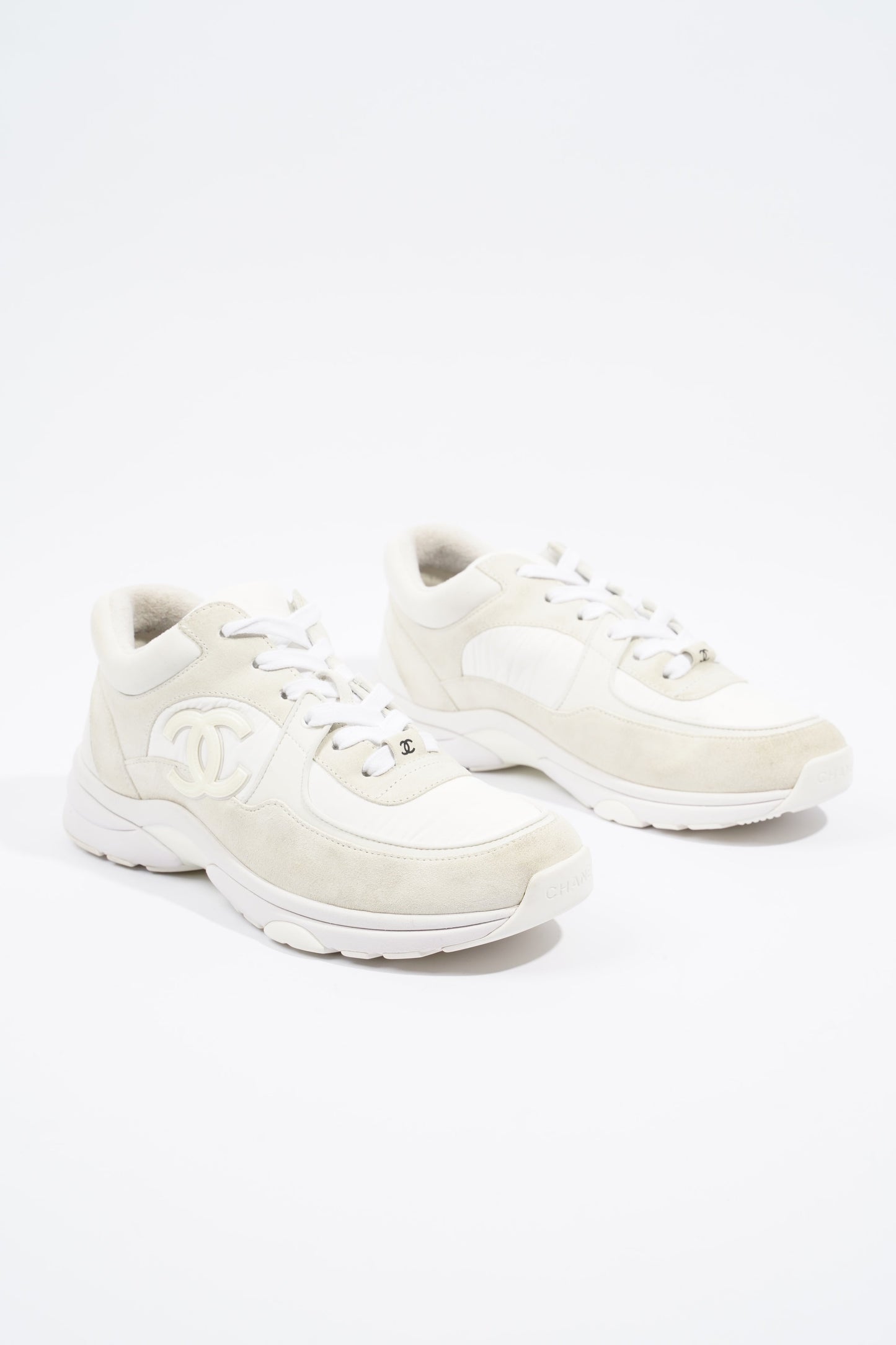 Chanel CC Runner White Beige EU 38.5 UK 5.5