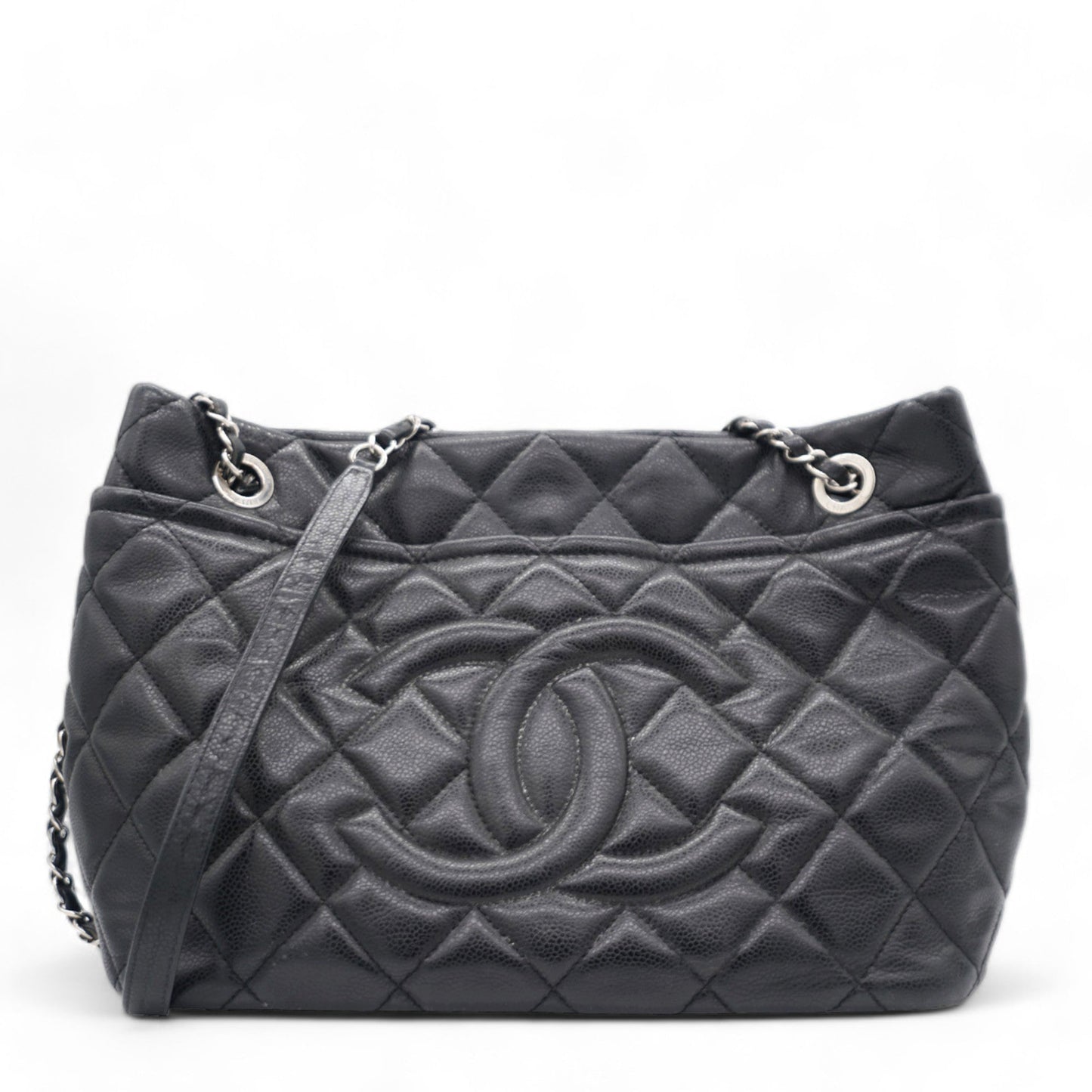 Chanel Caviar Quilted CC Timeless Soft Tote Black