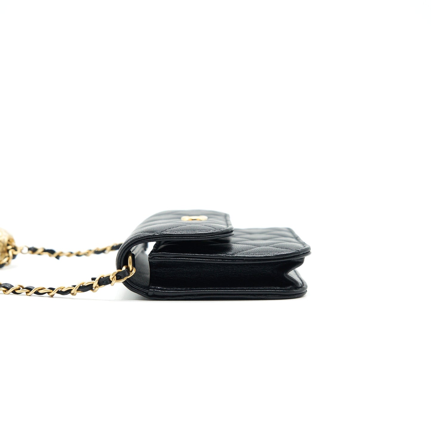 Chanel 2021 Pearl Crush Belt Bag Black with