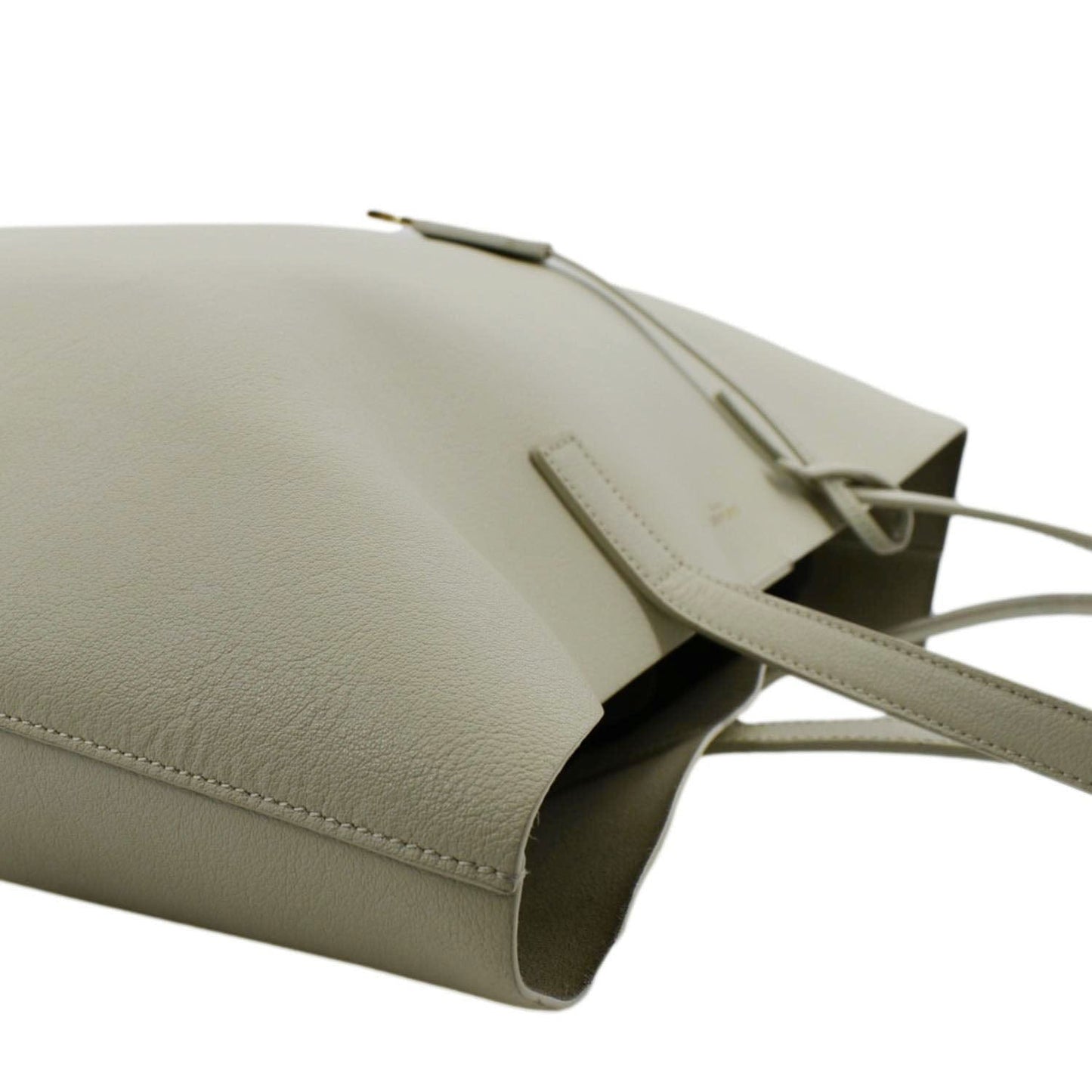 SAINT LAURENT Leather Tote Bag Ivory