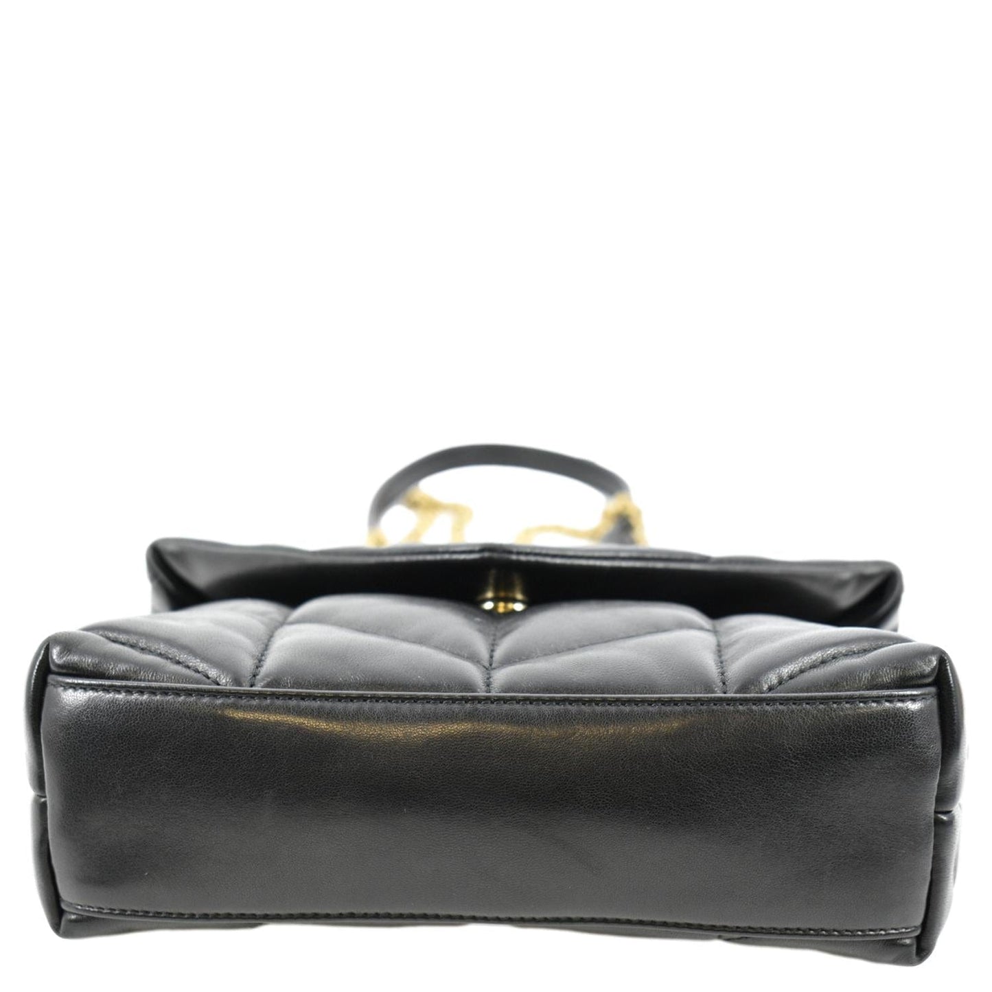 SAINT LAURENT Toy Loulou Puffer Quilted Lambskin Leather Crossbody Bag Black