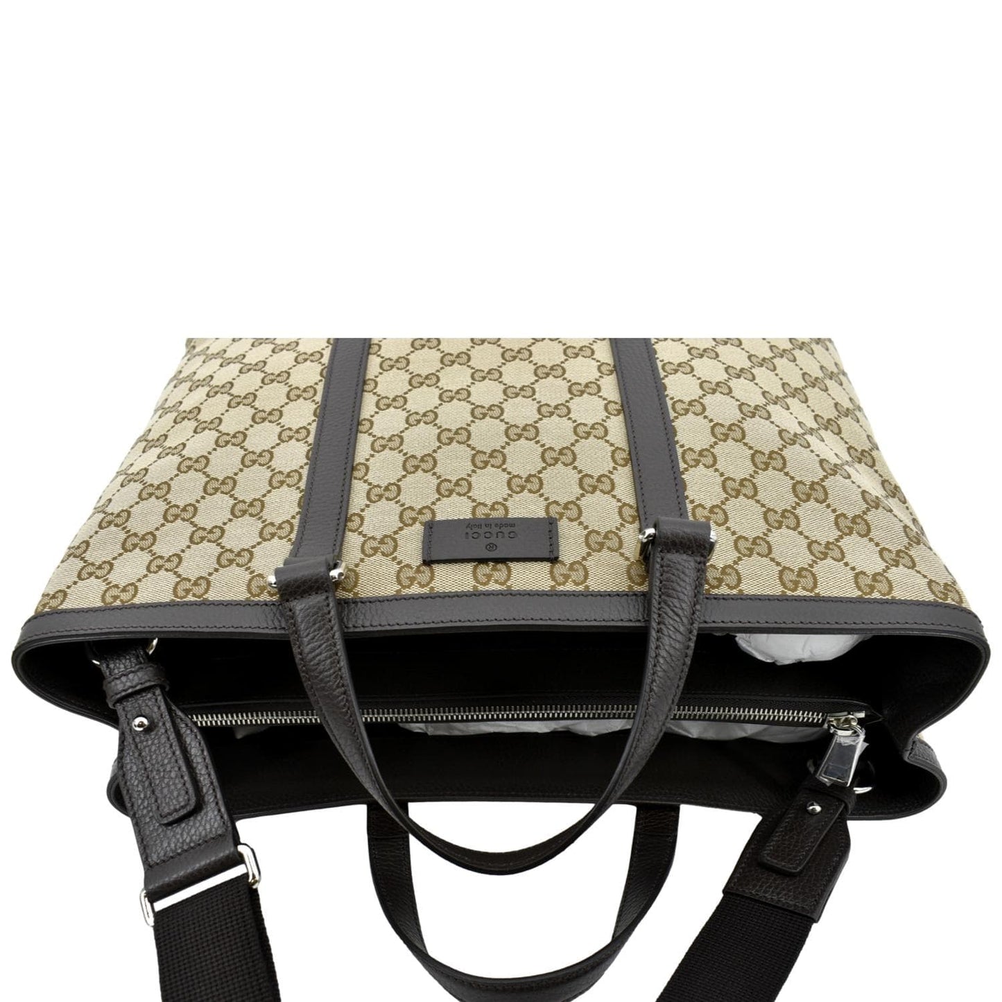 GUCCI GG Supreme Canvas Shopping Tote Bag Beige 449169