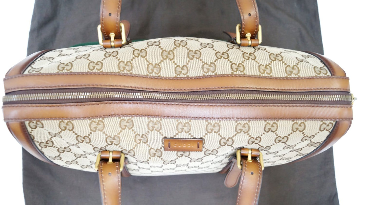 GUCCI Web GG Canvas Boston Bag 381044